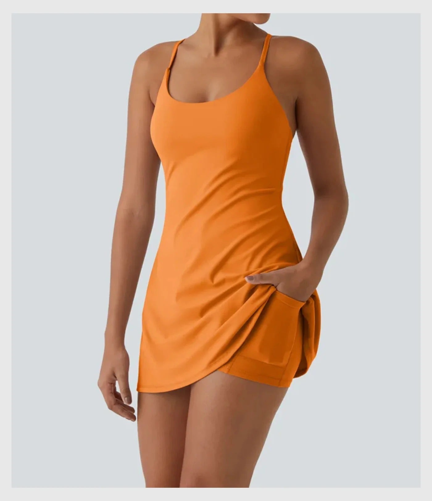 AquaVibe™ – Chic Swim Dress with Built-In Shorts