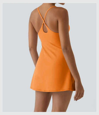 AquaVibe™ – Chic Swim Dress with Built-In Shorts