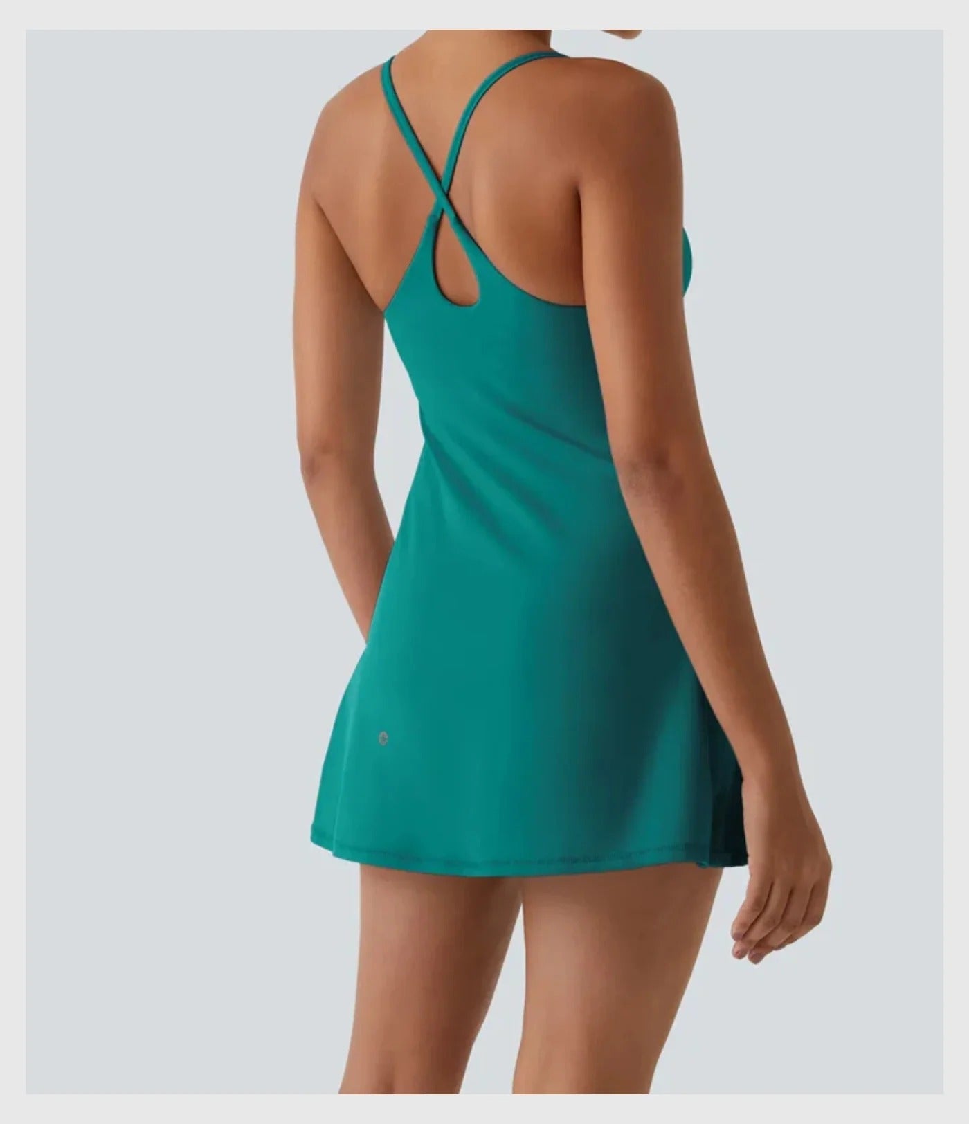 AquaVibe™ – Chic Swim Dress with Built-In Shorts